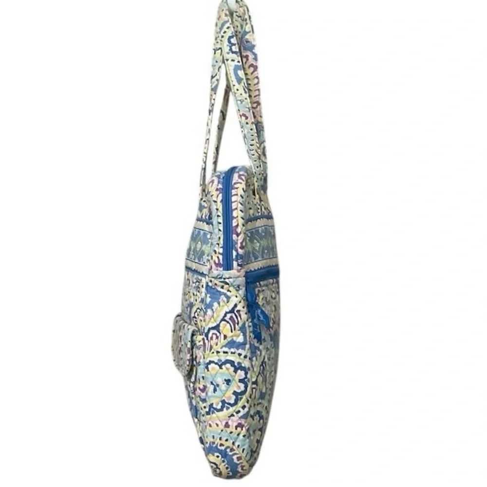 Vera Bradley Retired Capri Blue Large Quilted Paisley Shoulder Tote Bag - Picture 4 of 12
